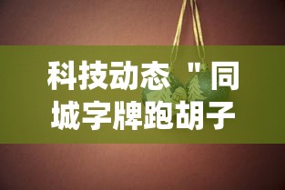 科技动态 ＂同城字牌跑胡子技巧”(透视挂)详细用法教程