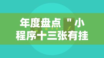 年度盘点 ＂小程序十三张有挂的吗”真可以装挂