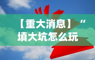 【重大消息】“填大坑怎么玩能赢”(果然有透视挂)