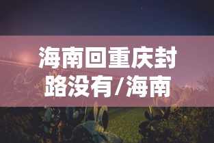 海南回重庆封路没有/海南回内地自驾轮渡