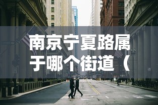 南京宁夏路属于哪个街道（南京宁夏路23号是哪个社区）